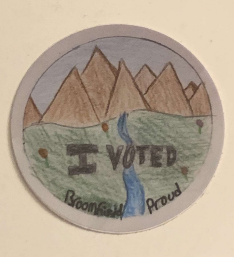 This I Voted sticker design belonging to Sophia Cino was selected as a winning entry.