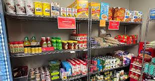 A quick peek inside our school pantry. Importantly, not all pantry items are food. The pantry also includes clothing, school supplies, and hygiene products.